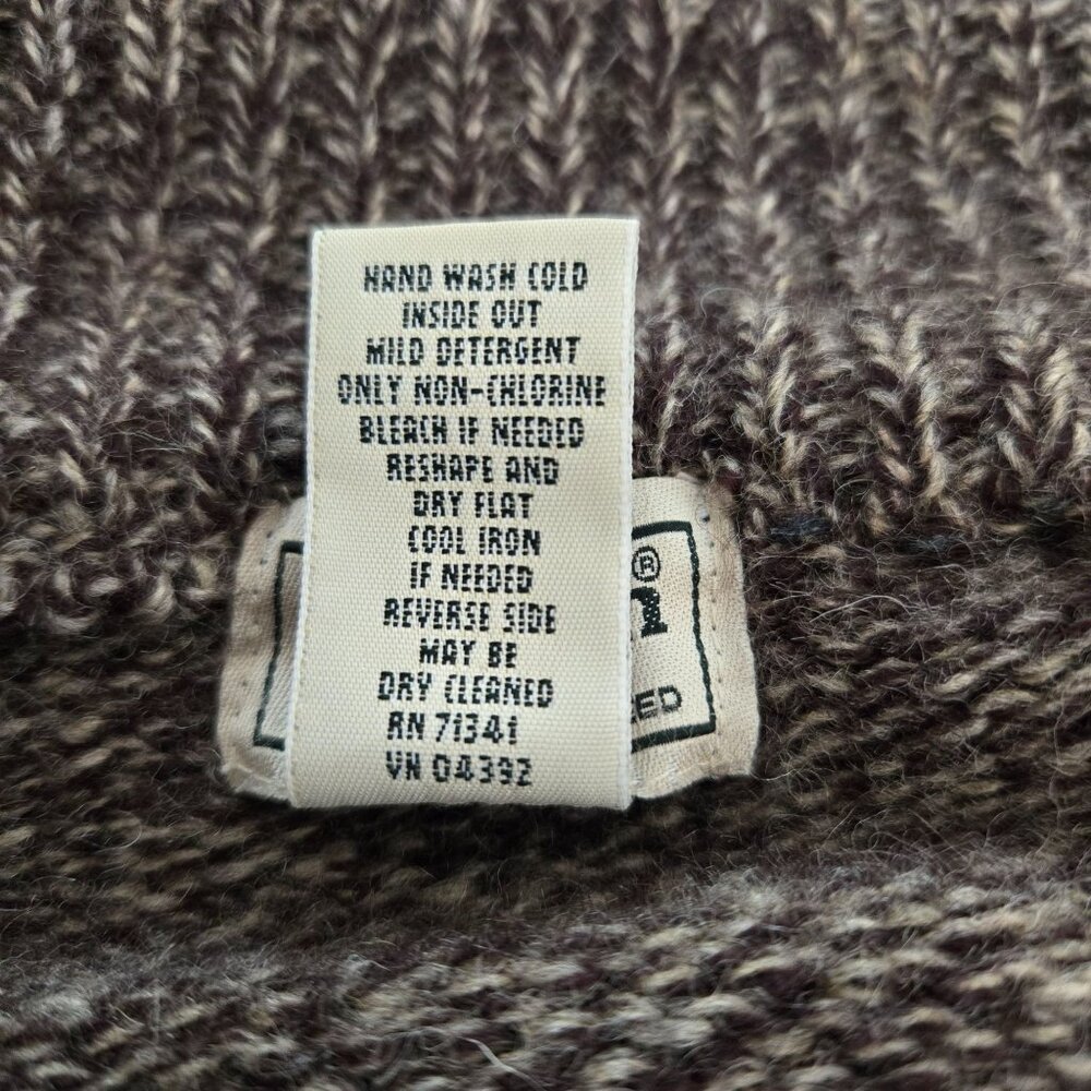 L.L. Bean Mens XL Shetland Wool Full-Zip Cardigan Sweater Heather Brown - Picture 11 of 11